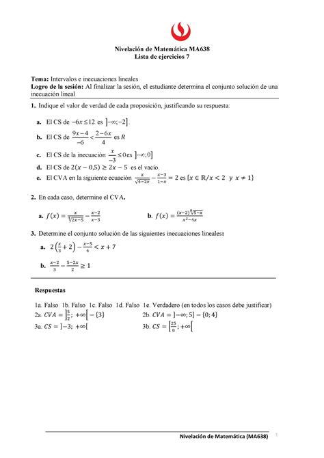 MA638 Lista de ejercicios 7 Matemática Básica UPC Studocu