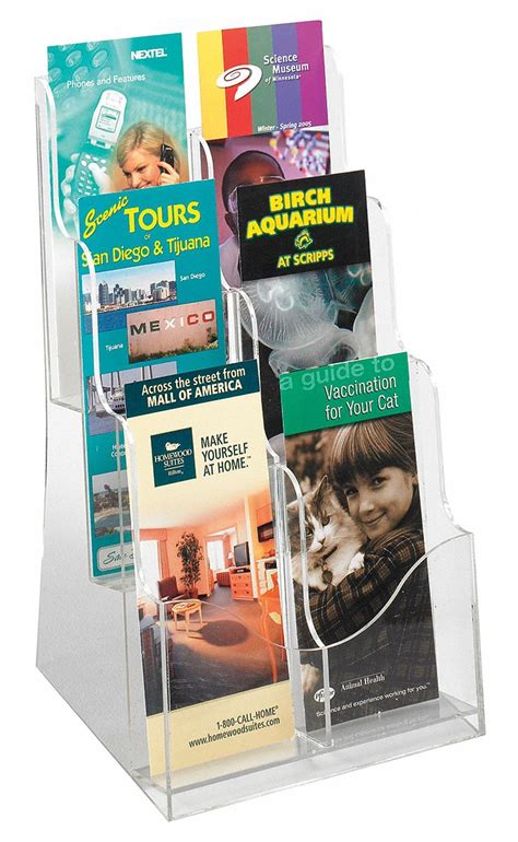 Acrylic Magazine Display Stand Clear Acrylic 15 In Height 9 In