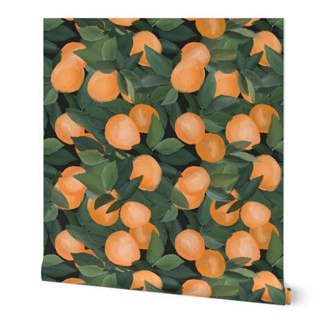 orange grove on black Wallpaper | Prepasted wallpaper, Removable wallpaper, Peel and stick wallpaper