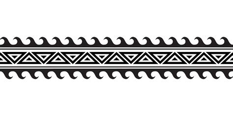 Maor Polinesio Tatuaje Pulsera Tribal Manga Sin Costura Modelo Vector