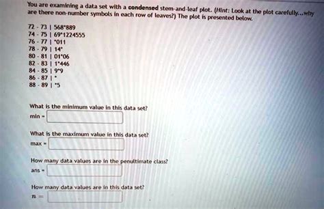 Solved You Are Examining A Data Set With Condensed Stem And Leaf Plots