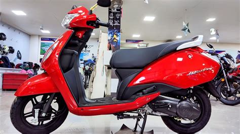 Tvs Jupiter Bs6 Volcano Red Colour Most Affordable Base Variant