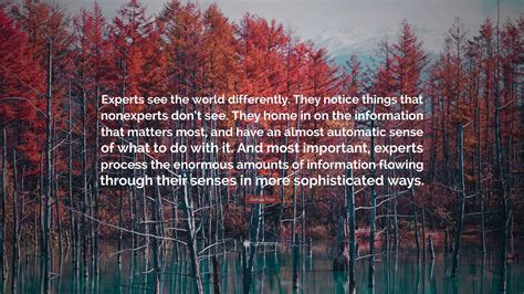 Joshua Foer Quote: “Experts see the world differently. They notice ...