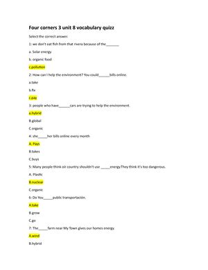 82210 Four Corners Level 1 U12Grammar 2 English Assessment ESPE