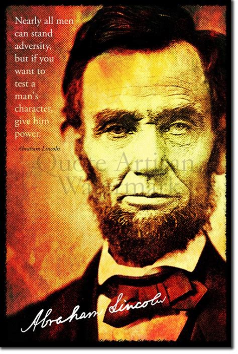 Abraham Lincoln Original Art Print With Quote Photo Poster