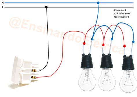 Ligação de Lâmpada através de Interruptor Simples Ensinando Elétrica