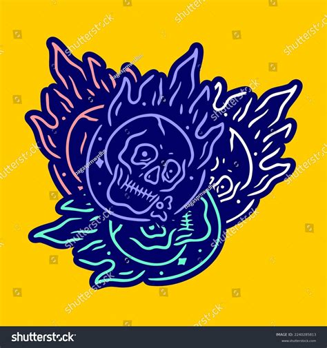 Vector Illustration Artwork Skeleton Skull Head เวกเตอร์สต็อก ปลอดค่าลิขสิทธิ์ 2240285813