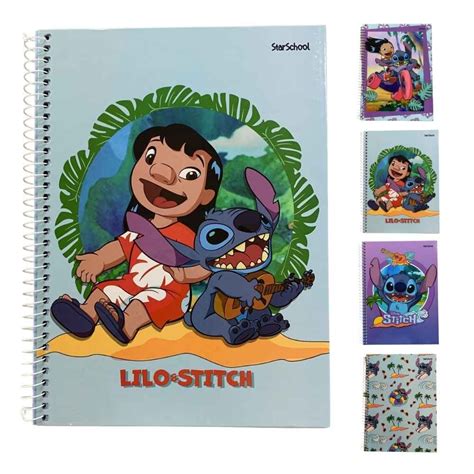 Caderno Espiral Capa Dura Universitário Disney Lilo Stitch 80 Folhas