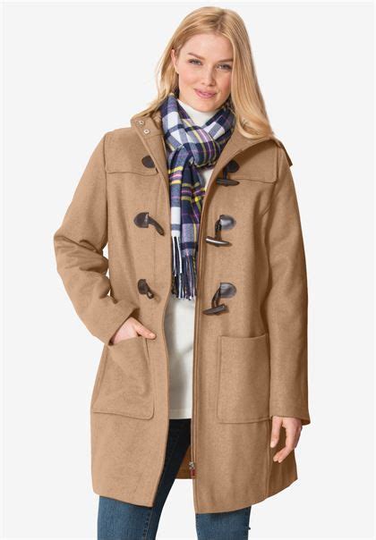 Classic Duffle Coat Plus Size Wool Blend Coats Woman Within Duffle Coat Women Plus Size