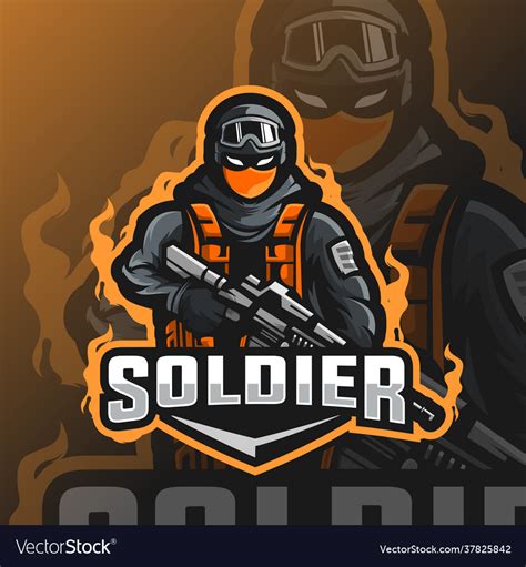 Soldier Mascot Logo Esport Royalty Free Vector Image