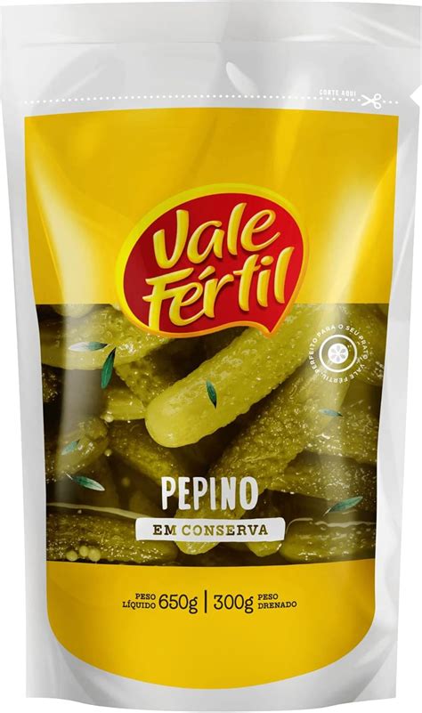 Vale Fértil Pepino Em Conserva Sachê 300G Amazon br