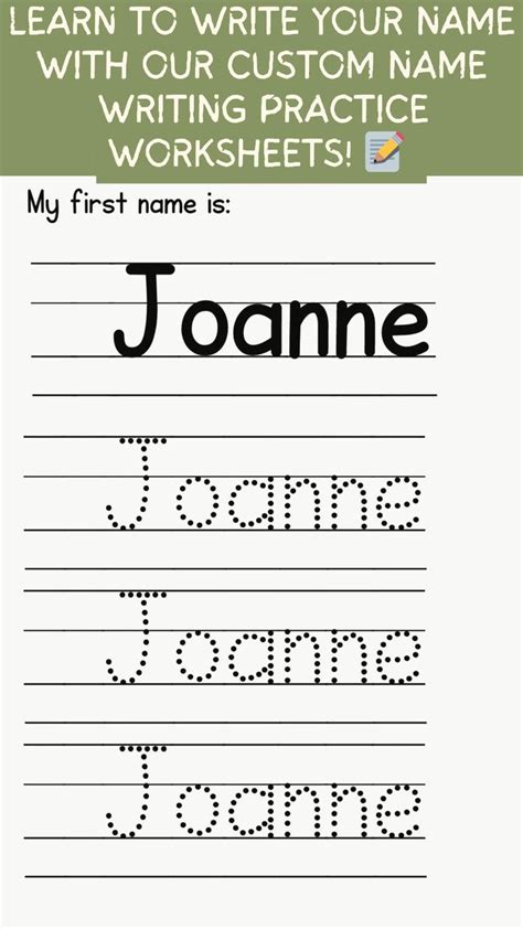 Custom Name Tracing Worksheet Handwriting Practice Personalized Name