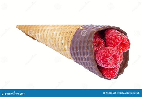 Raspberry ice cream cone stock image. Image of dessert - 15106695