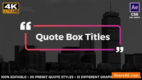 Videohive Quote Box Titles Free After Effects Templates After