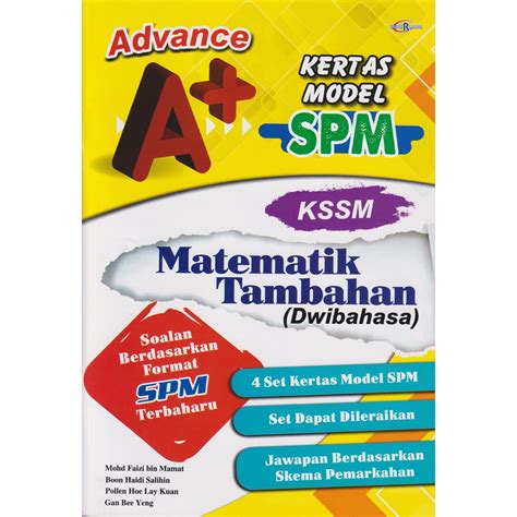 Advance A Kertas Model Spm Matematik Tambahan Dwibahasa Kssm