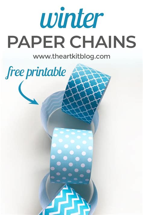 Winter Paper Chain Free Printable The Art Kit