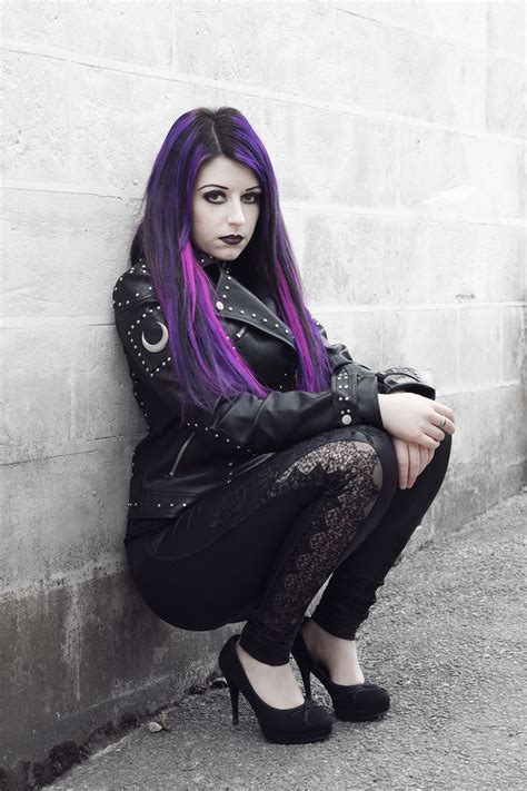 Purple Hair Anomaly Gothic Fashion Women Cute Goth Girl Goth Girls