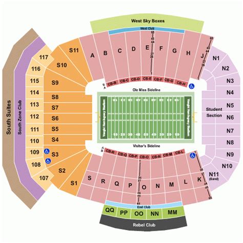 Seat Number Ole Miss Football Stadium Seating Chart - Stadium Seating Chart