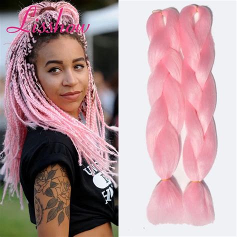 24 Inch Pink Braiding Hair Twothree Tone Ombre Kanekalon Braiding Hair Jumbo Box Braids Hair