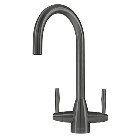 Caple Avel Brushed Gunmetal Black Dual Lever Kitchen Sink Mixer Tap