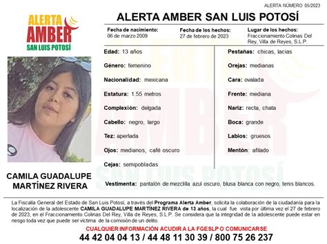 Activan Alerta Amber para localizar a Camila Guadalupe Martínez Rivera