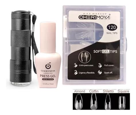 Kit Soft Gel Liquido Cherimoya Linterna Uv Led W Cuotas Sin Inter S