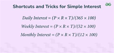 Shortcuts And Tricks For Simple Interest Geeksforgeeks