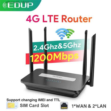 Routers EDUP 5GHz WiFi Router 4G LTE Router 1200Mbps CAT4 WiFi Router