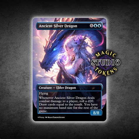 Mtg Ancient Silver Dragon Proxy Custom Mtg Proxy Cards Anime Alter