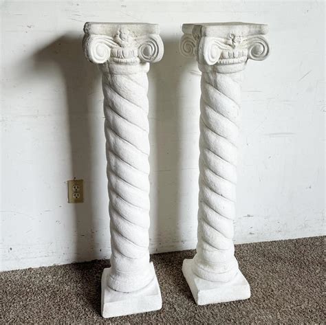 Regency White Plaster Columns Pedestals A Pair For Sale At 1stdibs