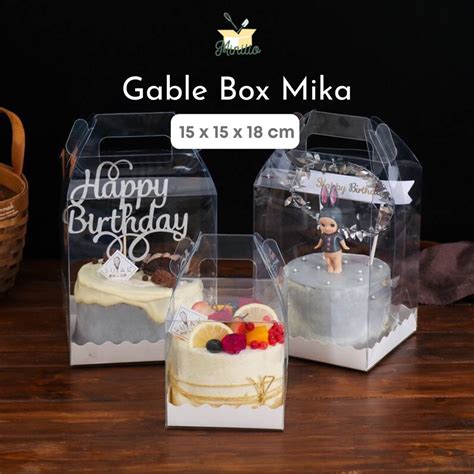 Jual 15x15 X18 Cm KOTAK GABLE TEMPAT KARDUS DUS GIFT BOX Bahan MIKA