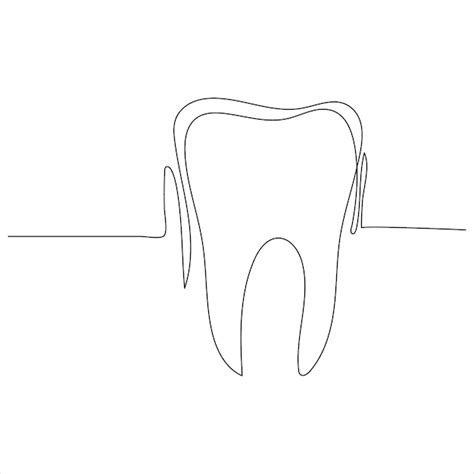 Premium Vector Continuous One Line Drawing Of Teeth Line Art Drawing