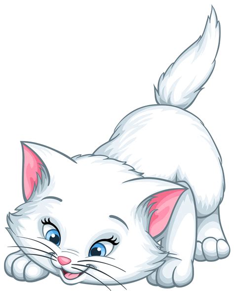 White Kitten Cartoon Png Clip Art Image Gallery Yopriceville High Quality Images And