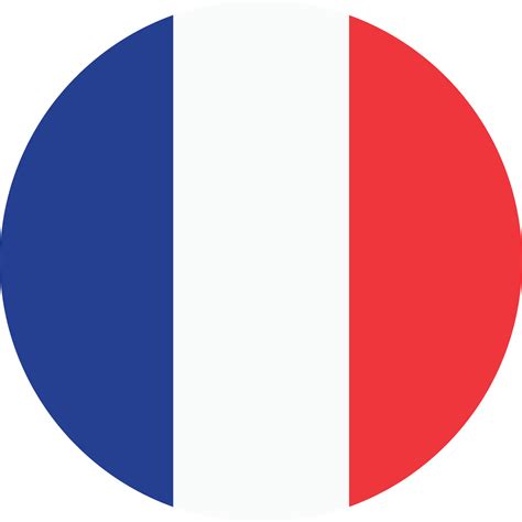 Round France Flag Icon French Flag Circle Vector Illustration