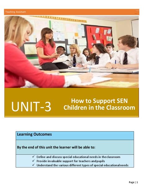 Unit 3 How To Support SEN Children in The Classroom | PDF