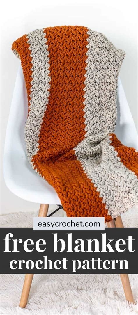 Pumpkin Striped Fall Crochet Blanket Pattern Easy Crochet Patterns