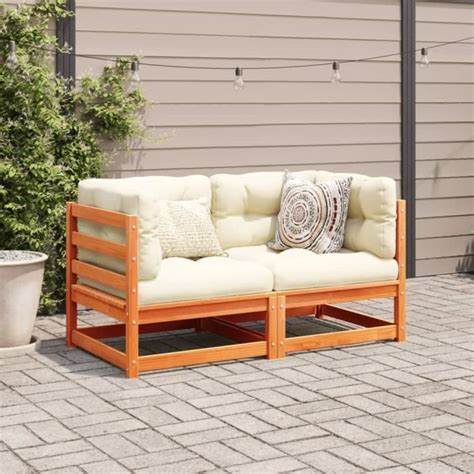 Mothinessto Salon De Jardin Pcs Cire Marron Bois De Pin Massif Dx