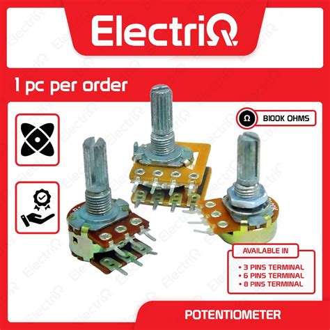 Electriq Potentiometer K Pins Stereo Universal Volume Control