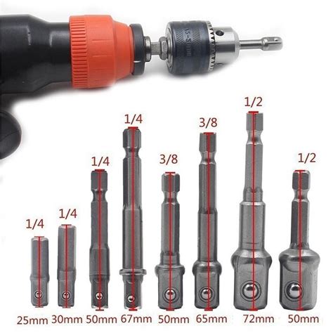 Buy Pcs Socket Bit Adapter Set Hex Impact Drill Bits Driver Bar Wrench