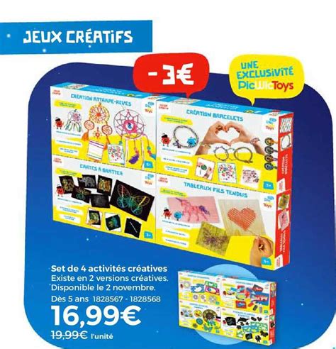 Promo Set De 4 Activités Créatives chez PicWicToys iCatalogue fr