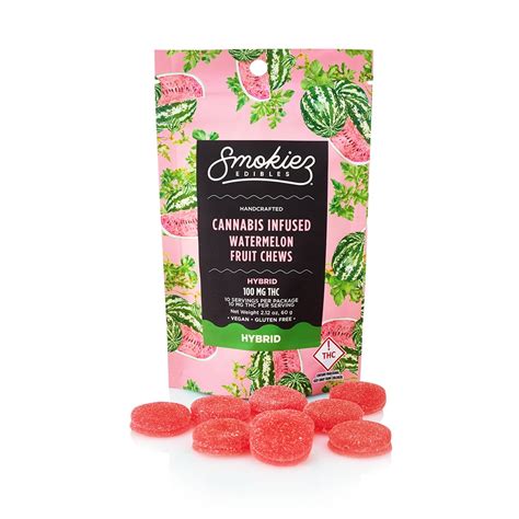 Smokiez Sweet Watermelon Gummies [100mg] Hybrid 10pk Smokiez Fruit Chews Jane