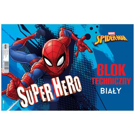 BLOK TECHNICZNY BIAŁY A4 10k SPIDER MAN