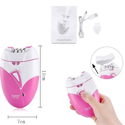 Kemei KM 189A Rechargeable Lady Epilator Electric Hair Removal Bikini