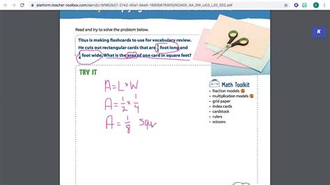 Multiply Fractions To Find Area S2 Youtube