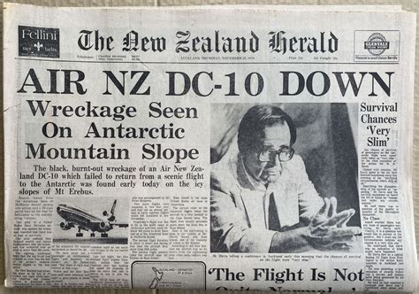 OLD NEWSPAPER The New Zealand Herald 30 November 1979 Erebus DC10 Crash