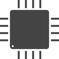 Integrated Circuit Chip Icon Graphic Design Vector Image