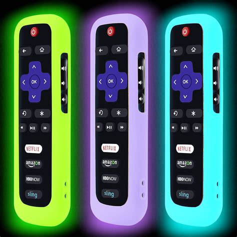 3 Pack Remote Case for Roku, Battery Cover TCL Roku Smart TV Steaming ...