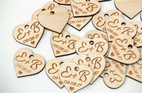 Wedding Favor, Wedding Favor Tags, Wedding Favor Rustic, Wooden Hearts ...