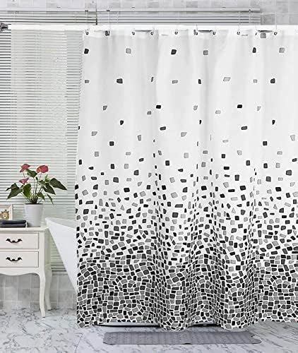 Virosa Mosaic Grey Shower Curtain Anti Mould Mildew Resistant Size