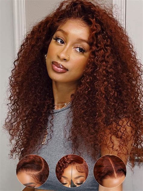 Amazon Sunber Bye Bye Knots Glueless Reddish Brown Curly Wig X